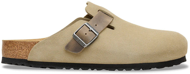 Birkenstock Boston Mixed Leather Faded Khaki