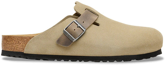 Birkenstock Boston Mixed Leather Faded Khaki