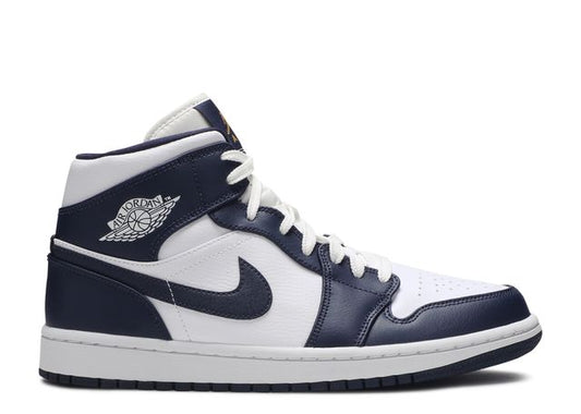 Nike Air Jordan 1 Mid White Metallic Gold Obsidian