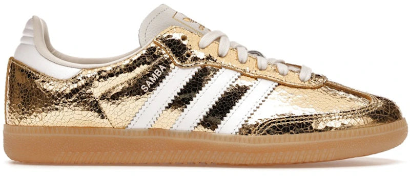 adidas Samba OG Gold Metallic Cracked Leather (Women's)