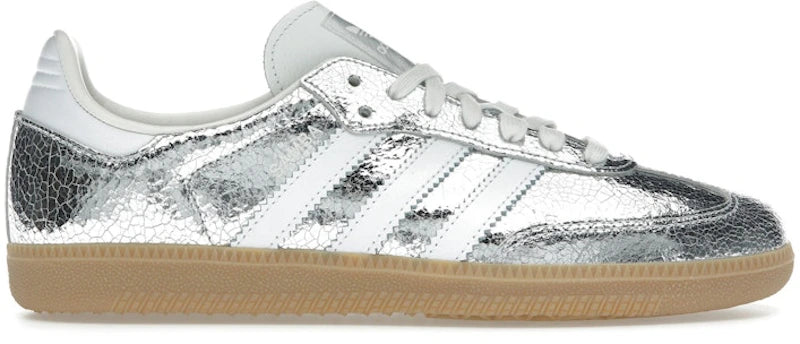 adidas Samba OG Silver Metallic Cracked Leather (Women's)