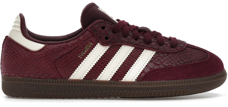 adidas Samba OG Snakeskin Maroon Cream White (Women's)