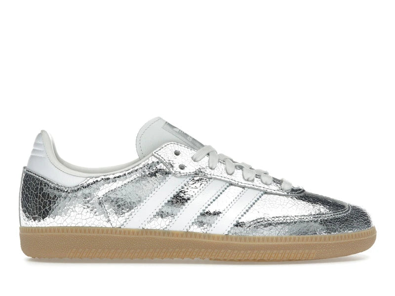 adidas Samba OG Silver Metallic Cracked Leather (Women's)