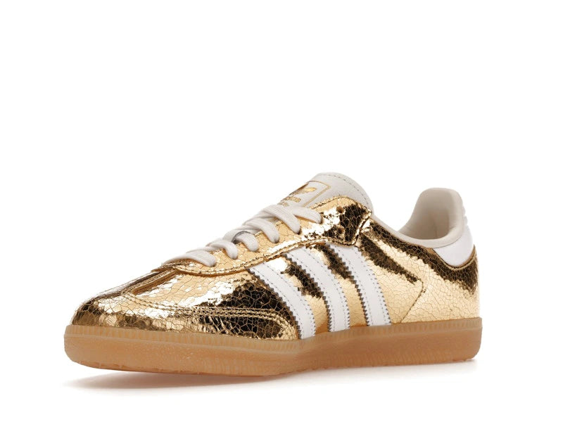 adidas Samba OG Gold Metallic Cracked Leather (Women's)