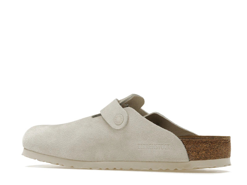 Birkenstock Boston Antique White Suede